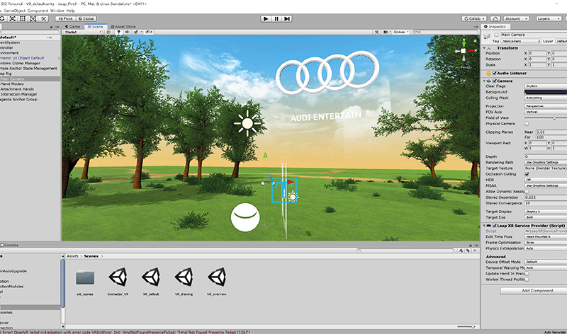 Unity virtual reality development